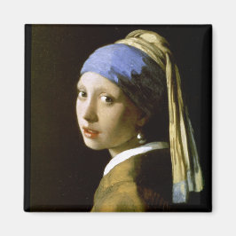 Flicka med Pearl Earring Vermeer Fine Art Magnet