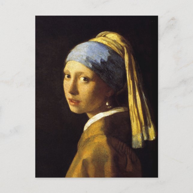 Flicka med Pearl Earring Vermeer Fine Art Vykort (Framsida)