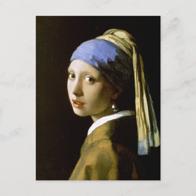 Flicka med Pearl Earring Vermeer Fine Art Vykort (Framsida)
