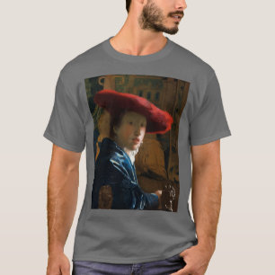 Flicka med Red Hat 1665 Johannes Vermeer T Shirt