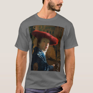 Flicka med Red Hat 1665 Johannes Vermeer T Shirt