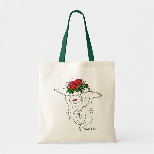Flicka med Ro Flowers Tygkasse (Framsidan)
