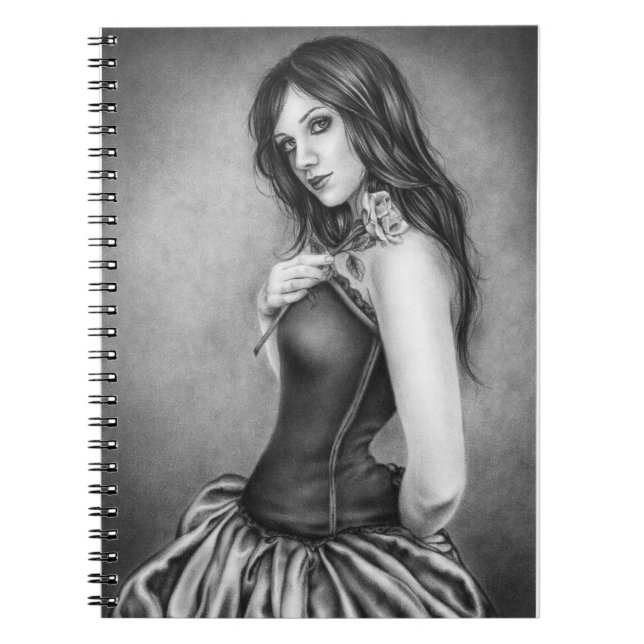 Flicka med roanteckningsboken anteckningsbok (Framsidan)