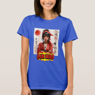 Flicka Med Röda Bandana Vår Hjälte Musikkonsert T Shirt