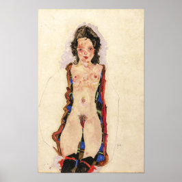 Flicka med röda strumpband | Egon Schiele | Poster