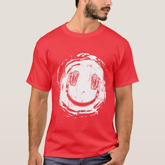 Flicka med Smilie-musikhörlurar T Shirt (Framsida)