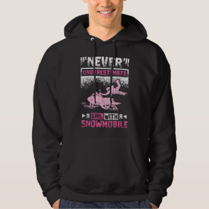 Flicka med snömobil hoodie