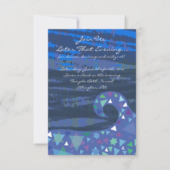 Flicka med stjärnor i hennes Bat mitzvah Party-kor Inbjudningar (Framsida)