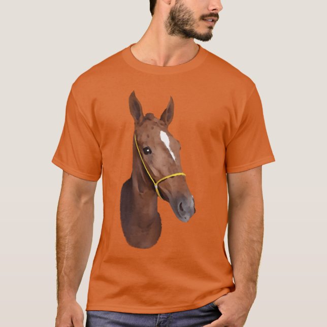 Flicka med Stylized Horse Head T Shirt (Framsida)