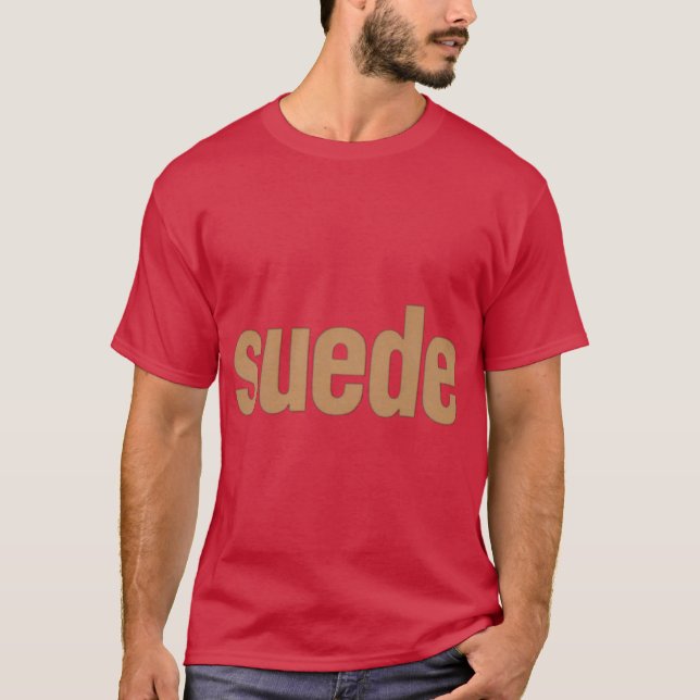 Flicka med suede klänning t shirt (Framsida)