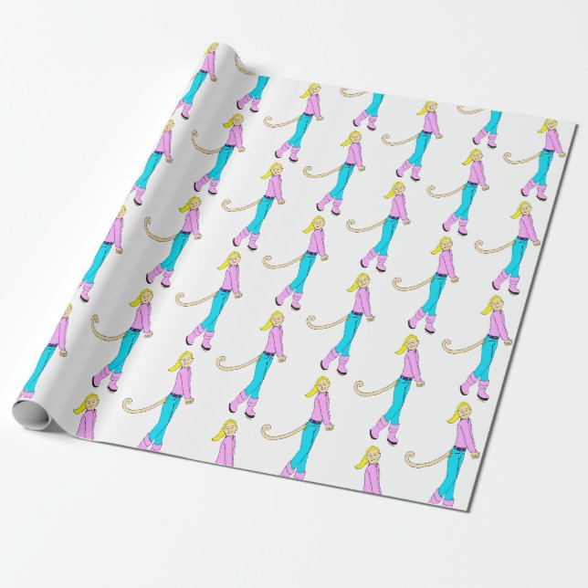flicka med svan presentpapper (Utrullad)