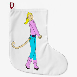flicka med svan stor julstrumpa