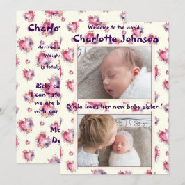 Flicka med Syskon nya ankomst Meddelande