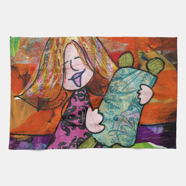 Flicka med Torah Kökshandduk (Horisontell)