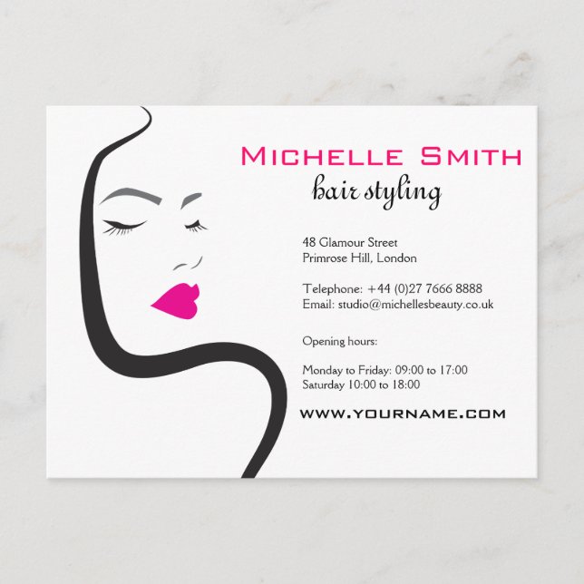 Flicka med vågigt hårstämpelsymbol vykort (Framsida)