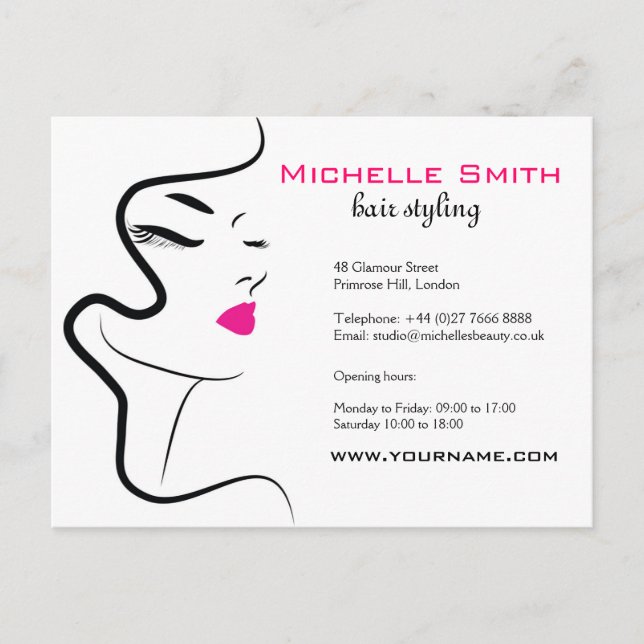 Flicka med vågigt hårstämpelsymbol vykort (Framsida)