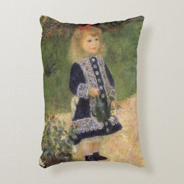 Flicka med vattenkanna av Pierre Renoir Prydnadskudde (Framsidan(Vertikal))