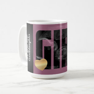 flicka-meddelande - Sonogram med DIY-text Kaffemugg