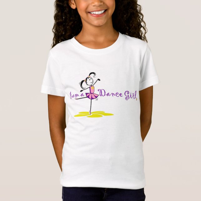 Flicka "mig förmiddag T-tröja för en dansflicka" Tee Shirt (Framsida)
