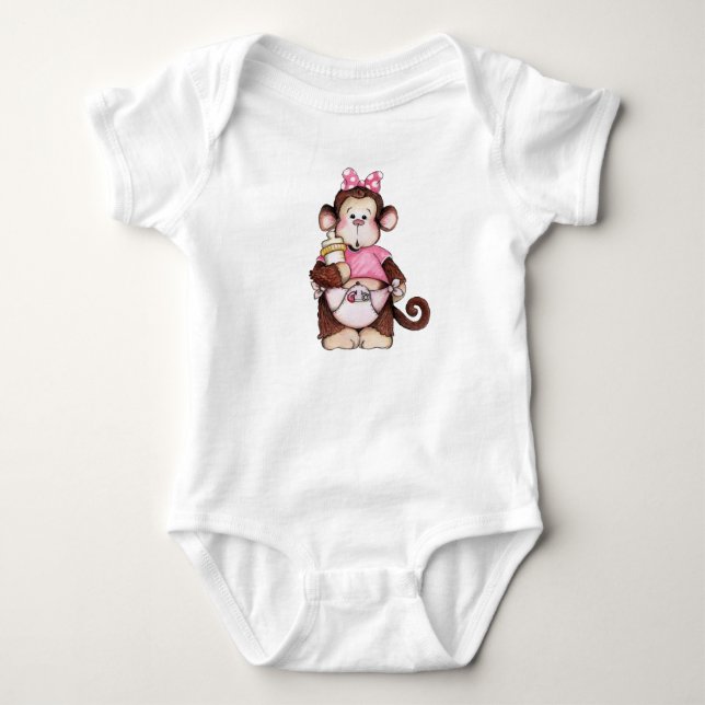 Flicka Monkey T-shirt (Framsida)