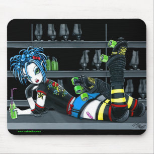 Flicka Mousepad "för Darby" rullDerby skridsko Musmatta
