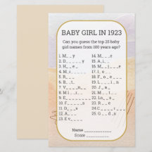 Flicka Namn fyller i det tomma babyvisningsspelet