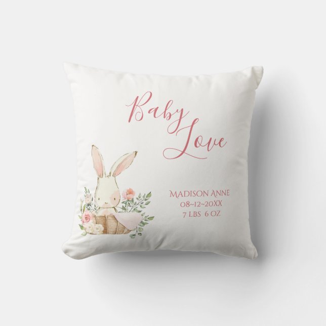 Flicka Namn Skriptpelaren Baby Kärlek Keepie Throw Kudde (Framsida)