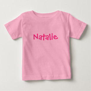 Flicka Natalie Anpassade Rosa Text T Shirt
