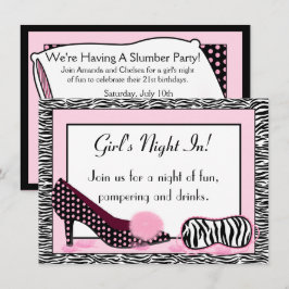 Flicka natt i PJ-party Inbjudningar