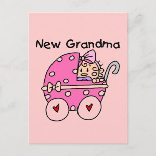 Flicka New Grandma T-shirts and Gifts Vykort