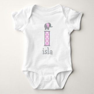 Flicka Newborn Polka Dot Elephant brev i Tee Shirt