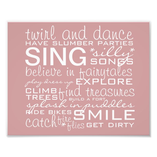 Flicka Nursery-utskrift Fototryck (Framsidan)