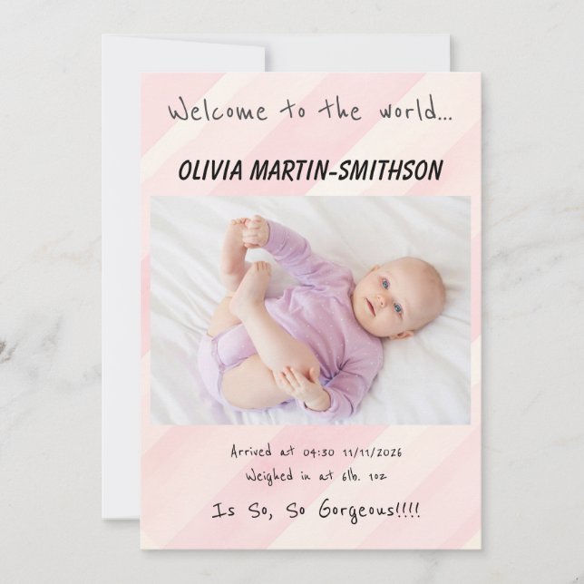 Flicka Nya ankomst Meddelande (Framsida)