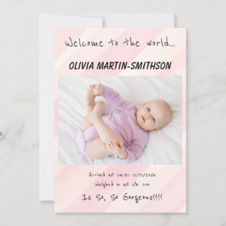 Flicka Nya ankomst Meddelande