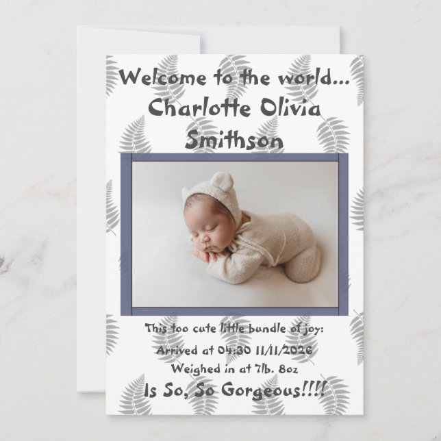 Flicka Nya ankomst Meddelande (Framsida)