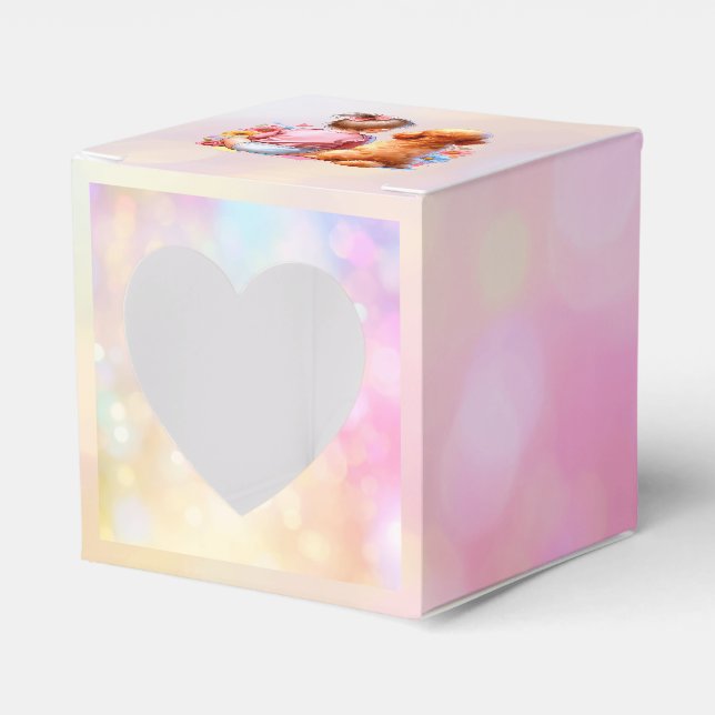 Flicka och Apricot Pudel Presentaskar (Framsidan Sidan)