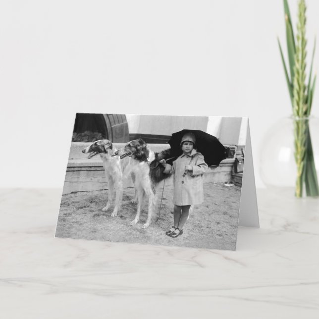 Flicka- och Borzoikort Kort (Framsida)