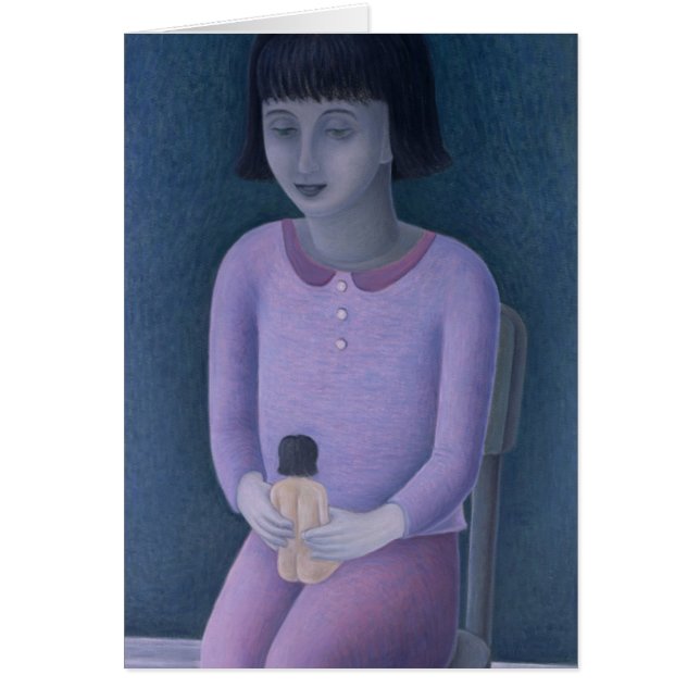 Flicka och docka 2003 hälsningskort (Framsidan)