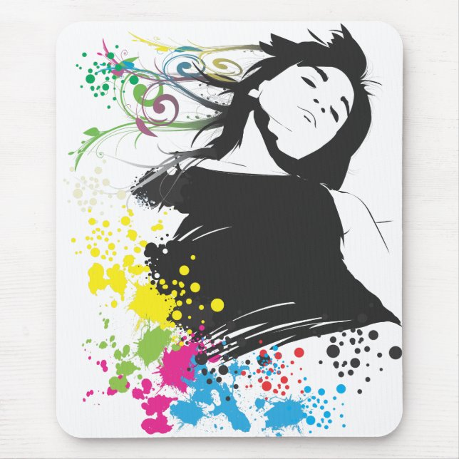Flicka och färger musmatta (Framsidan)