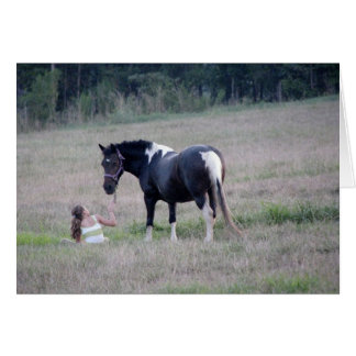 flicka och häst OBS kort