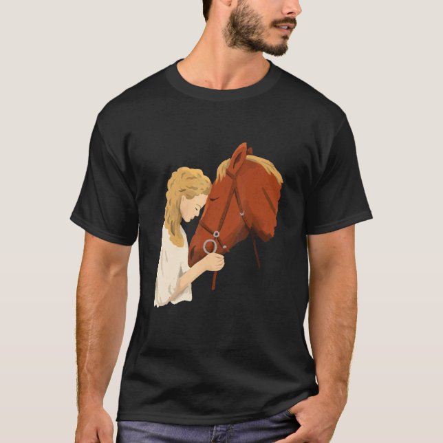 Flicka och häst vänskap t shirt (Framsida)