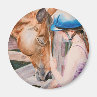  flicka och hennes horshus magnet