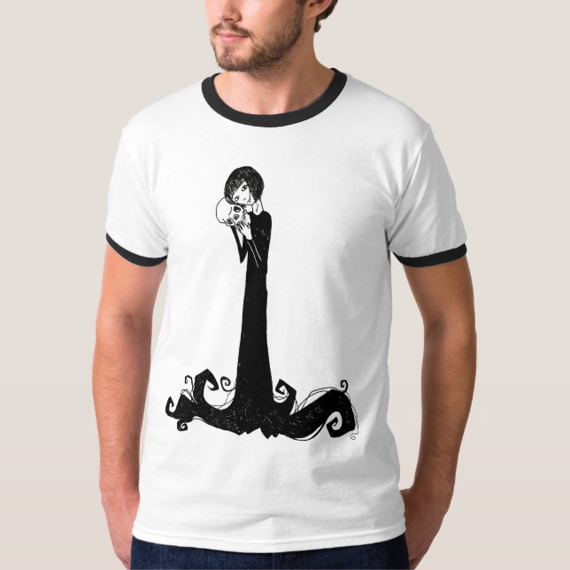 Flicka- och skallevit T Shirt (Framsida)