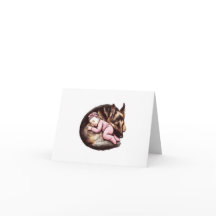 Flicka och tyska shepherd