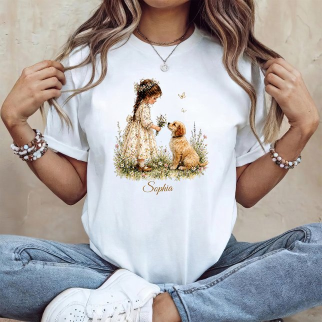 Flicka och valp t shirt (Skapare uppladdad)