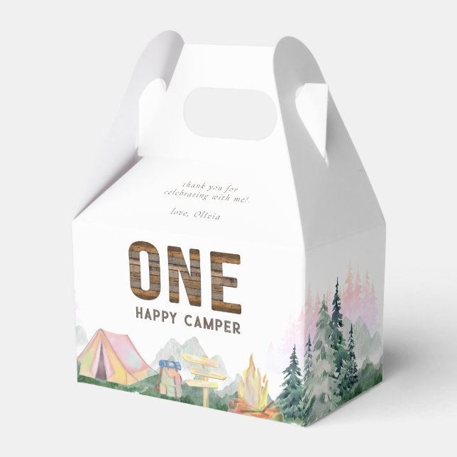 Flicka One Lycklig Camper Birthday Presentaskar (Framsidan Sidan)