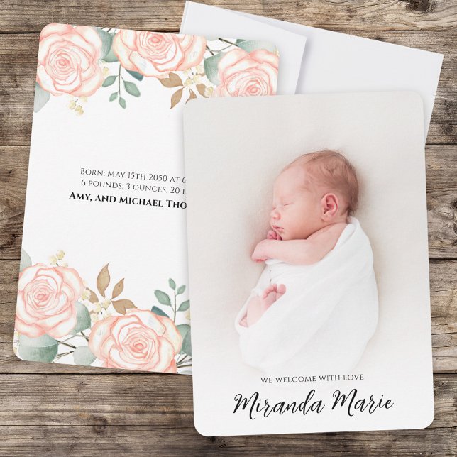 Flicka Overlay Text Newborn Photo Chic Rosa (Skapare uppladdad)