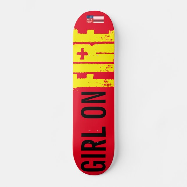 Flicka på brandskateboard mini skateboard bräda 18,5 cm (Framsida)