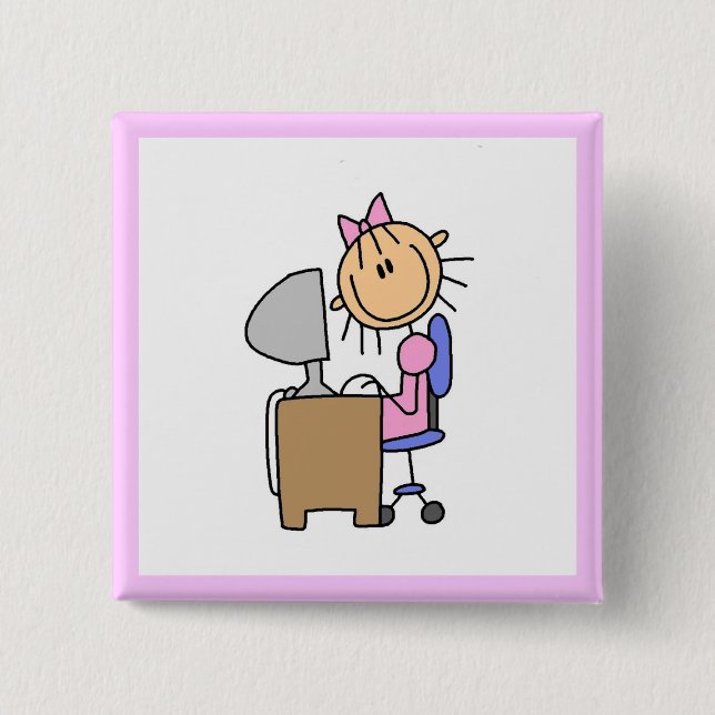 Flicka på datoren knapp (Framsida)