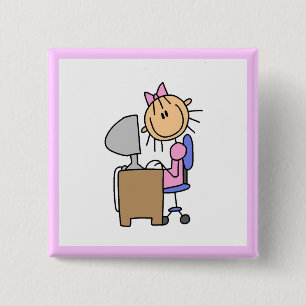 Flicka på datoren knapp